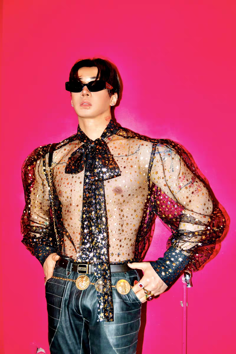 Luxurious Vintage Sexy Tie Bow Sheer Bubble Court Shiny Tulle Shirt - SBS072