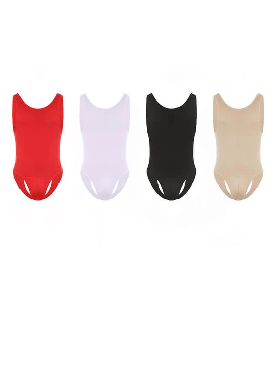 Men's Sexy Sleeveless Elastic Back Open Bodysuit - LTY040 - YDressup