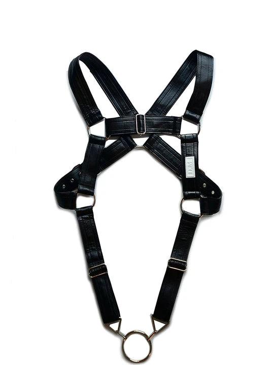 D.M Men's Sexy One-piece Leather Erotic Straps Harness Thong - KB027