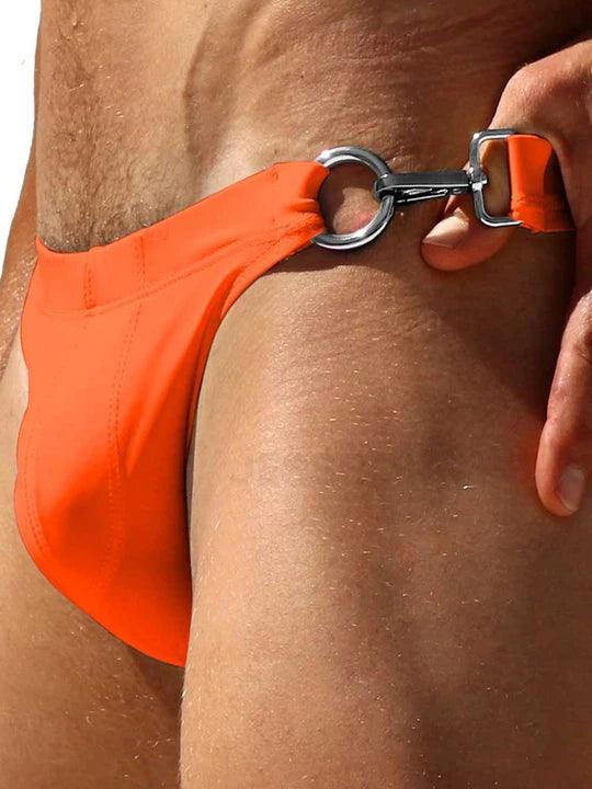 Men's Low Rise Metal Buckle Swim Bikini - YK001