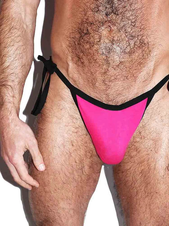Men's Side Tie Solid Colour Triangle Swim Bikini - YK051 - YDressup