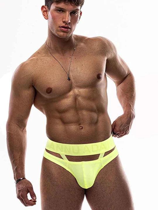 Men's Hollow Out Suspenders Low Rise Briefs - SJK021