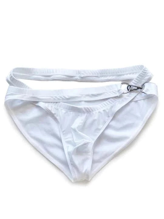 Low Rise Quick Dry Beach Metal Button Swim Briefs - YK033 - YDressup