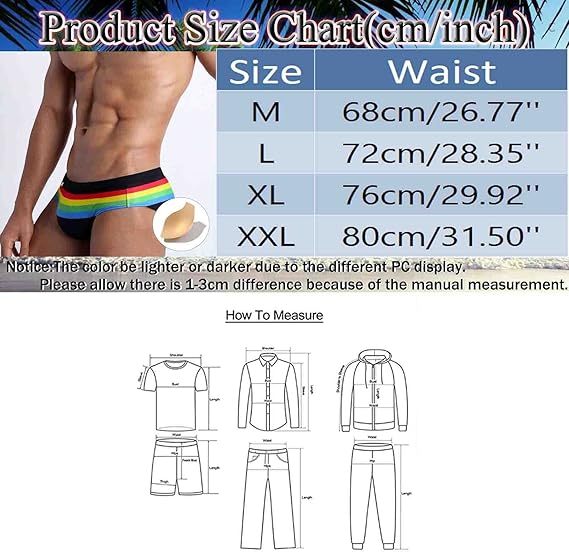 Men's Rainbow Swim Briefs - YK008 - YDressup