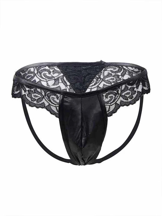 Men’s Butt-Revealing Lace Jockstrap - HDZ034 - YDressup