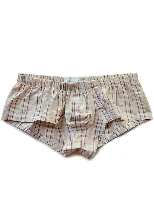 Low Rise Sexy Plaid Home Boxer Briefs - PJK001