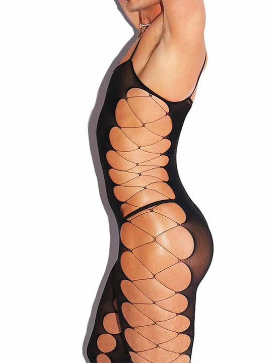 Men's Crotchless One-Piece Suspender Stockings - LTW020 - YDressup