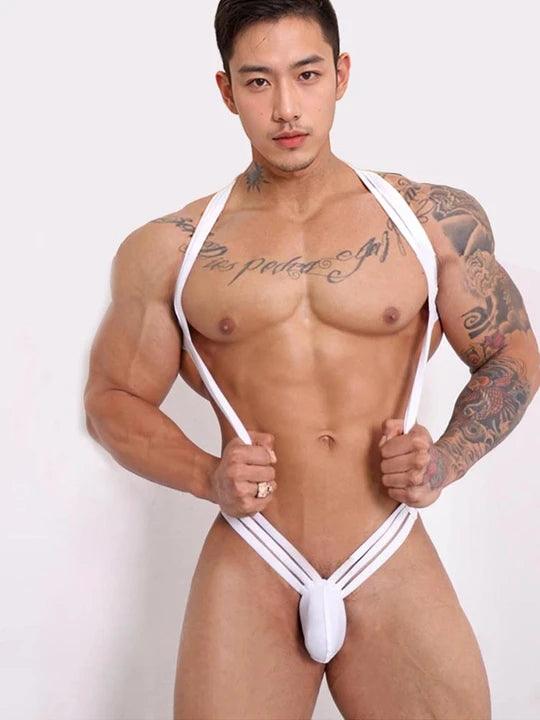 Men's Crossover Strap Thong Bodysuit - LTY025 - YDressup