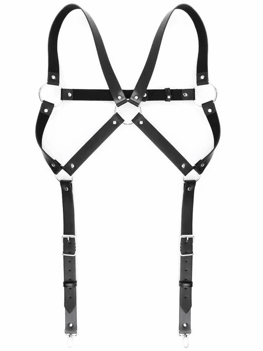 Men's Leather Harness Wearing Suit Adjustable Chest Harness - KB001