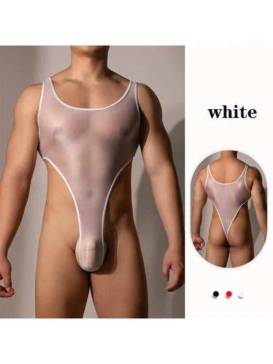 Men's High Cross Sexy Nylon Bodysuit - LTY029 - YDressup