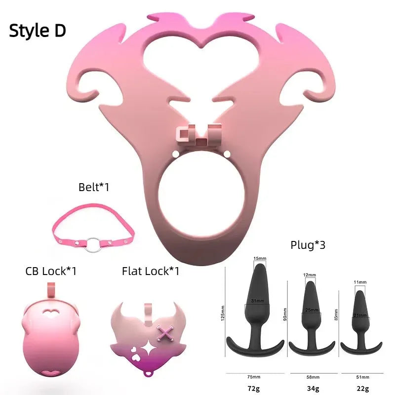 Angel 3D Sissy Chastity Cage - YJS007