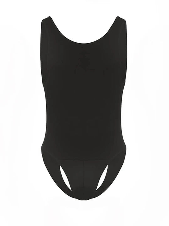 Men's Sexy Sleeveless Elastic Back Open Bodysuit - LTY040 - YDressup