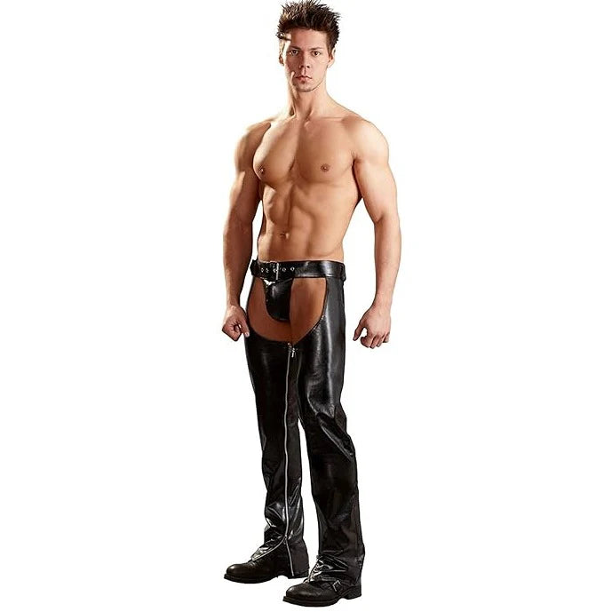 Men's PU Leather Assless Cowboy Chaps - CL004 - YDressup