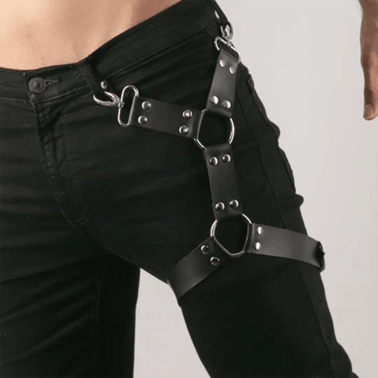Leather Thigh Leg Garters Belt Harness Punk Body Cage - KB002