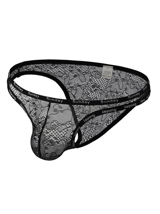Men's Sexy Low-Rise See-Through Mesh Elastic Briefs - SJK012 - YDressup