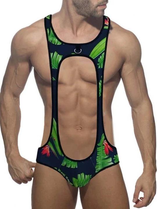 Men's Cutout Thong Bottomless Bodysuit - LTY030 - YDressup
