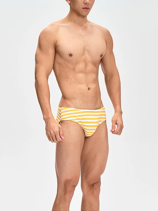 Men's Casual Striped Swim Briefs - YK050 - YDressup