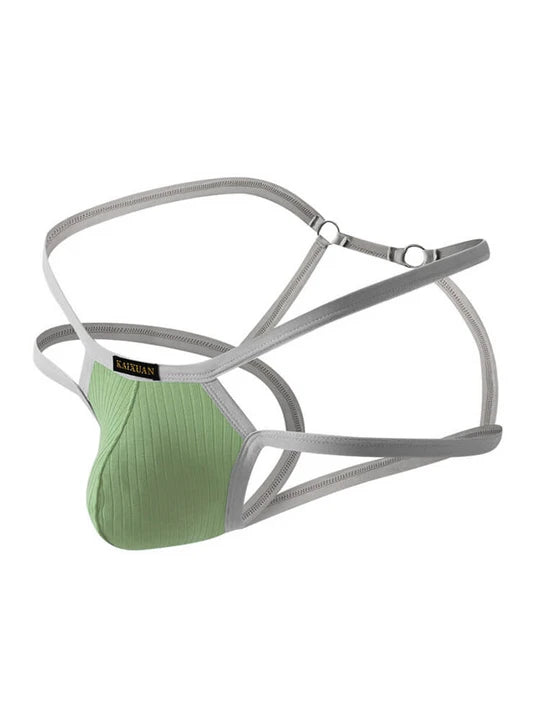 Men's Thin Strap Hollow Breathable Cotton Jockstrap - HDZ038 - YDressup