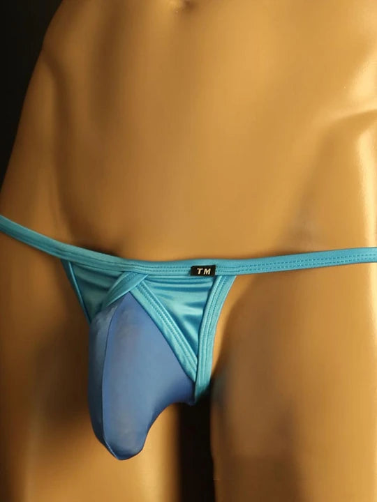 Men's Silky Breathable Spliced Elephant Thongs - DZK047 - YDressup