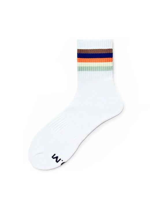 D.M Rainbow Striped Sports Cotton Socks - WZ002