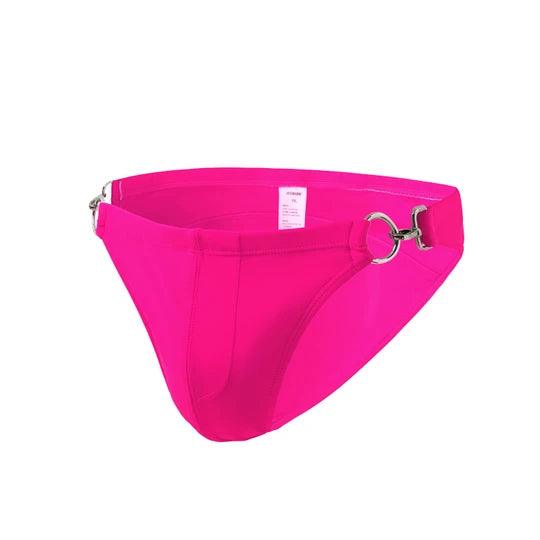 Men's Low Rise Metal Buckle Swim Bikini - YK001 - YDressup