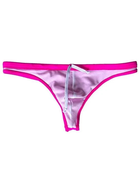 Men's Solid Color Low Rise Swim Thong - YK032 - YDressup