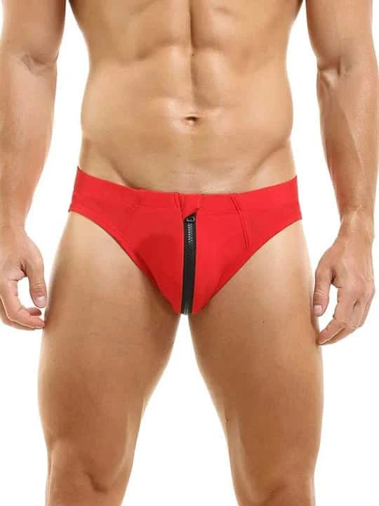 Men's Colorblock Zipper Swim Briefs - YK026 - YDressup