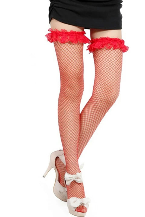 Solid Color Lace Long Tube Stockings Socks - CW012 - YDressup