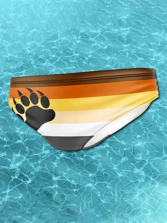 Men's LGBT Gay Bear Claw Pride Flag Briefs - YK037 - YDressup