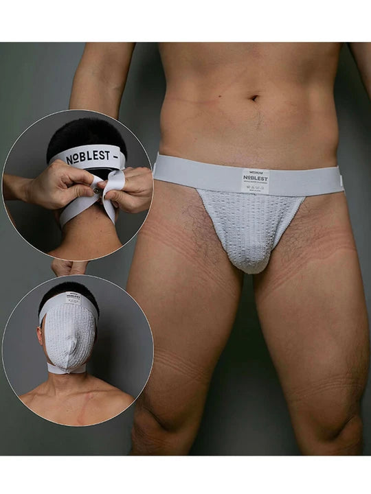 Men's Dual-Use Mesh Breathable Mask Jockstrap - HDZ001 - YDressup