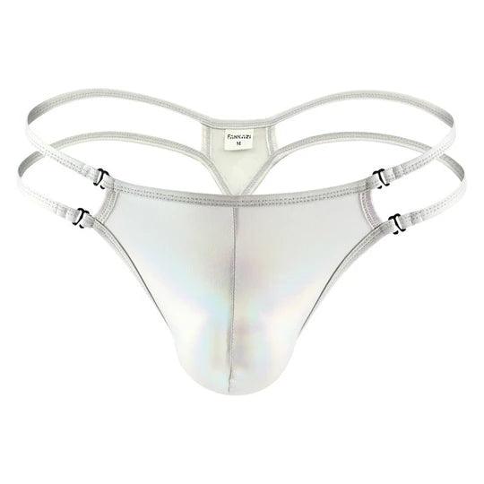 Men’s Faux Leather Thong - DZK041 - YDressup