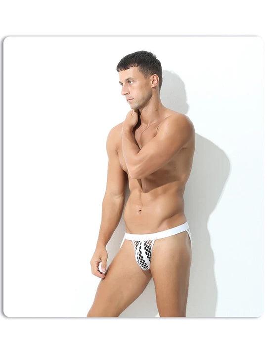 Men's Hollow Out High Rise Breathable Polyester Briefs - SJK024 - YDressup