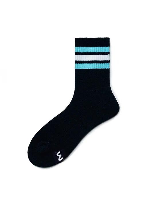 D.M Rainbow Striped Sports Cotton Socks - WZ002