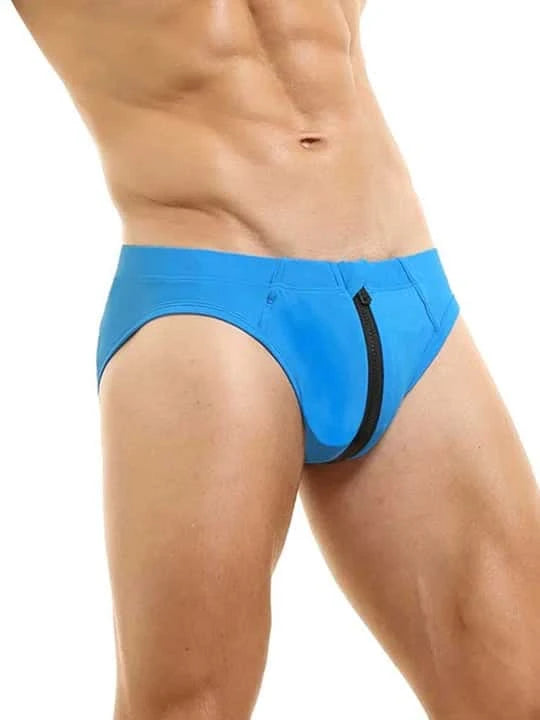 Men's Colorblock Zipper Swim Briefs - YK026 - YDressup