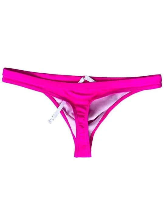 Men's Solid Color Low Rise Swim Thong - YK032 - YDressup