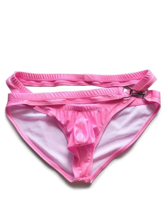 Low Rise Quick Dry Beach Metal Button Swim Briefs - YK033 - YDressup