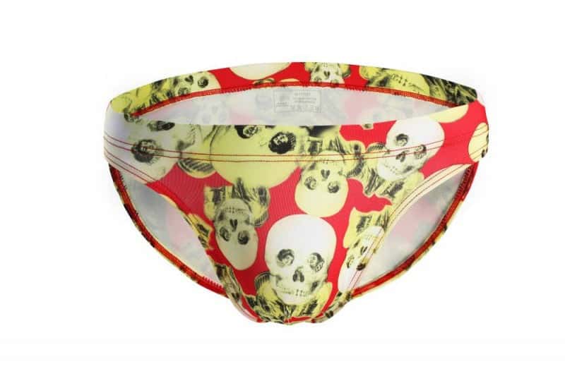 Men's Skinny Skull Print Swim Briefs - YK039 - YDressup