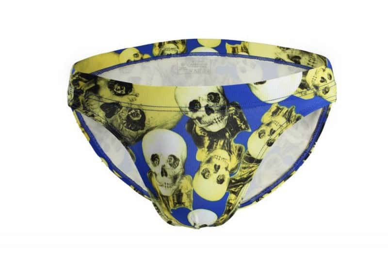 Men's Skinny Skull Print Swim Briefs - YK039 - YDressup