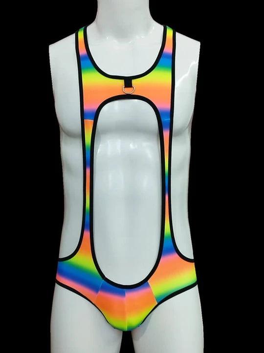 Men's Cutout Thong Bottomless Bodysuit - LTY030 - YDressup