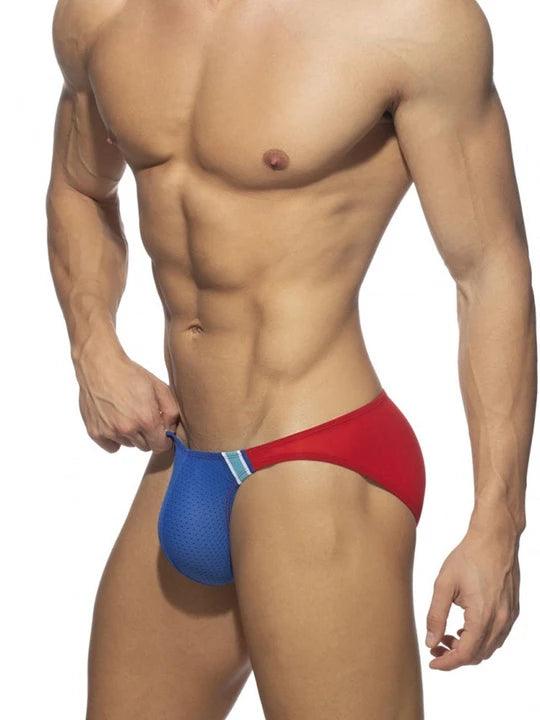 Men's Color Block Bikini Swim Briefs - YK007