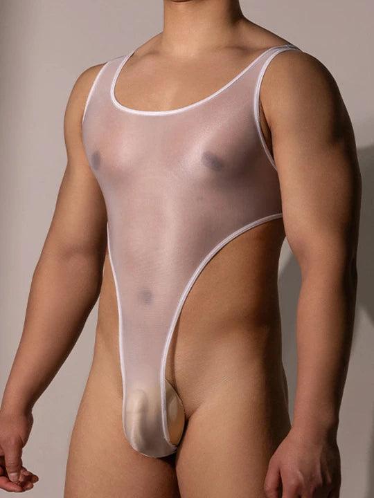 Men's High Cross Sexy Nylon Bodysuit - LTY029 - YDressup