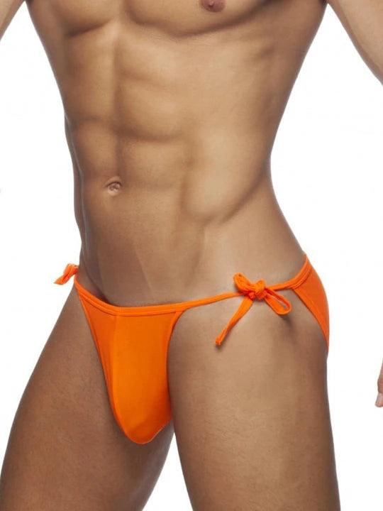 Men's Solid Colour Lace-up Sexy Swim Briefs - YK002
