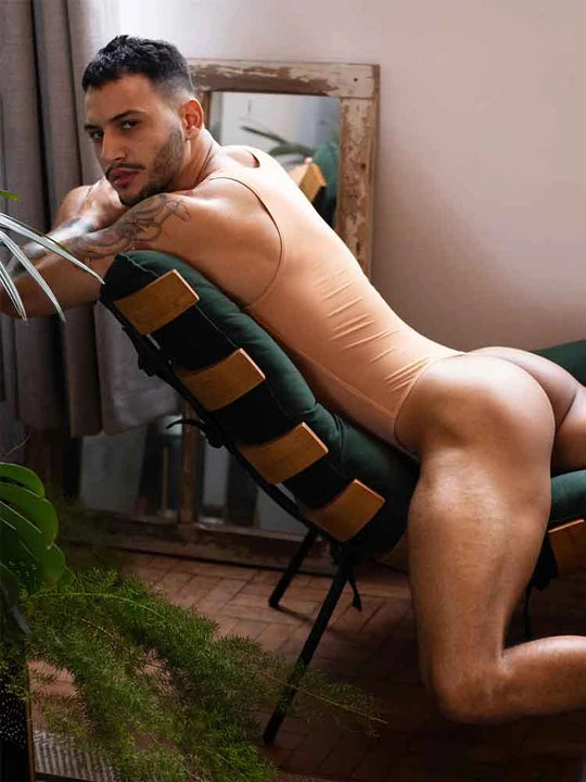 Men's Mesh Solid Color Fitness Bodysuit - LTY021 - YDressup