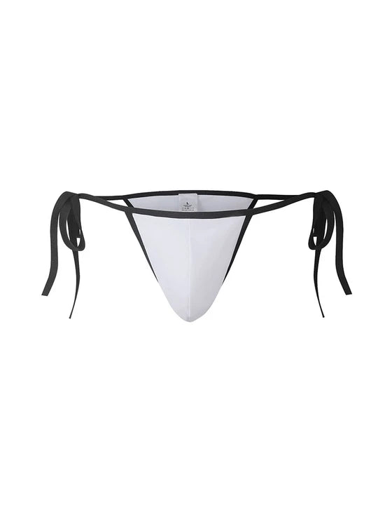 Men's Side Tie Solid Colour Triangle Swim Bikini - YK051 - YDressup