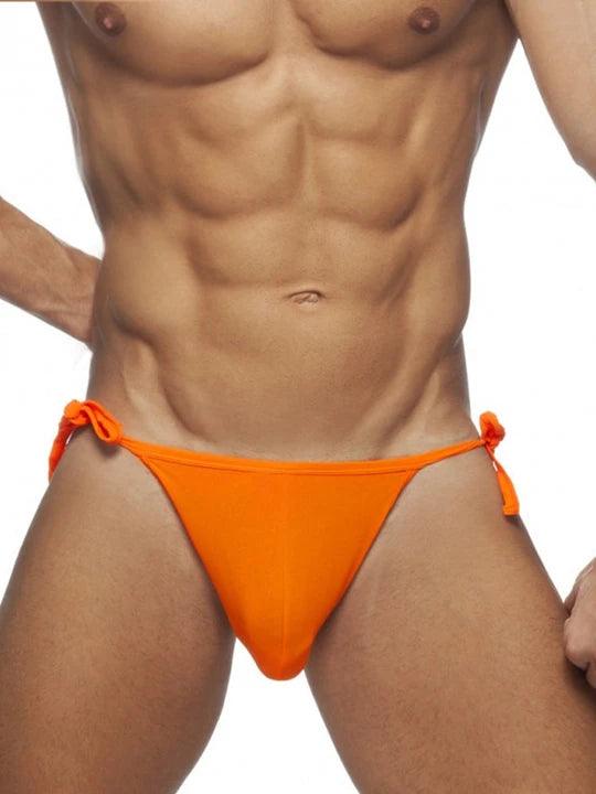 Men's Solid Colour Lace-up Sexy Swim Briefs - YK002 - YDressup