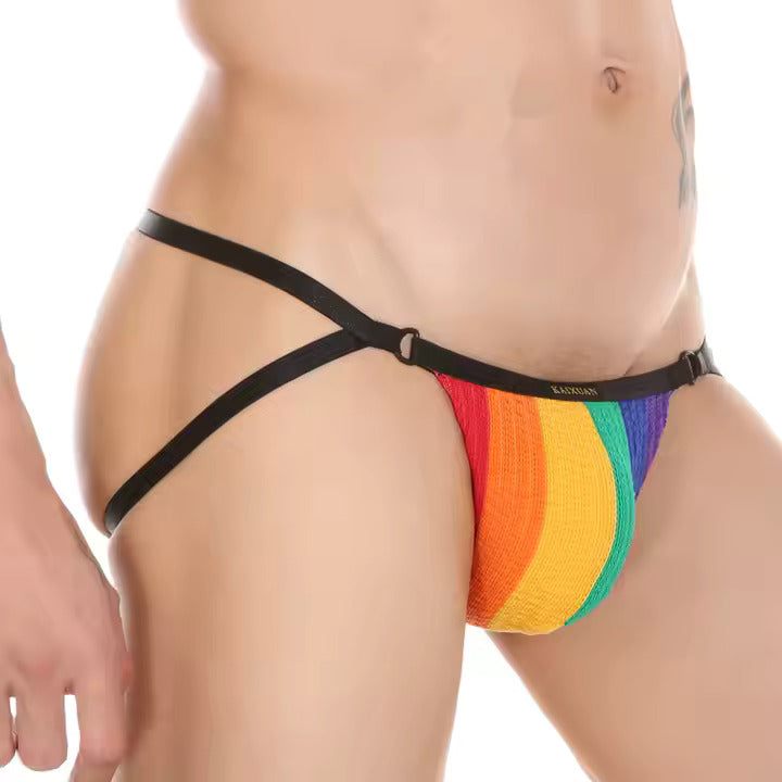Men’s More Freedom Rainbow Pride Jockstrap - HDZ039 - YDressup