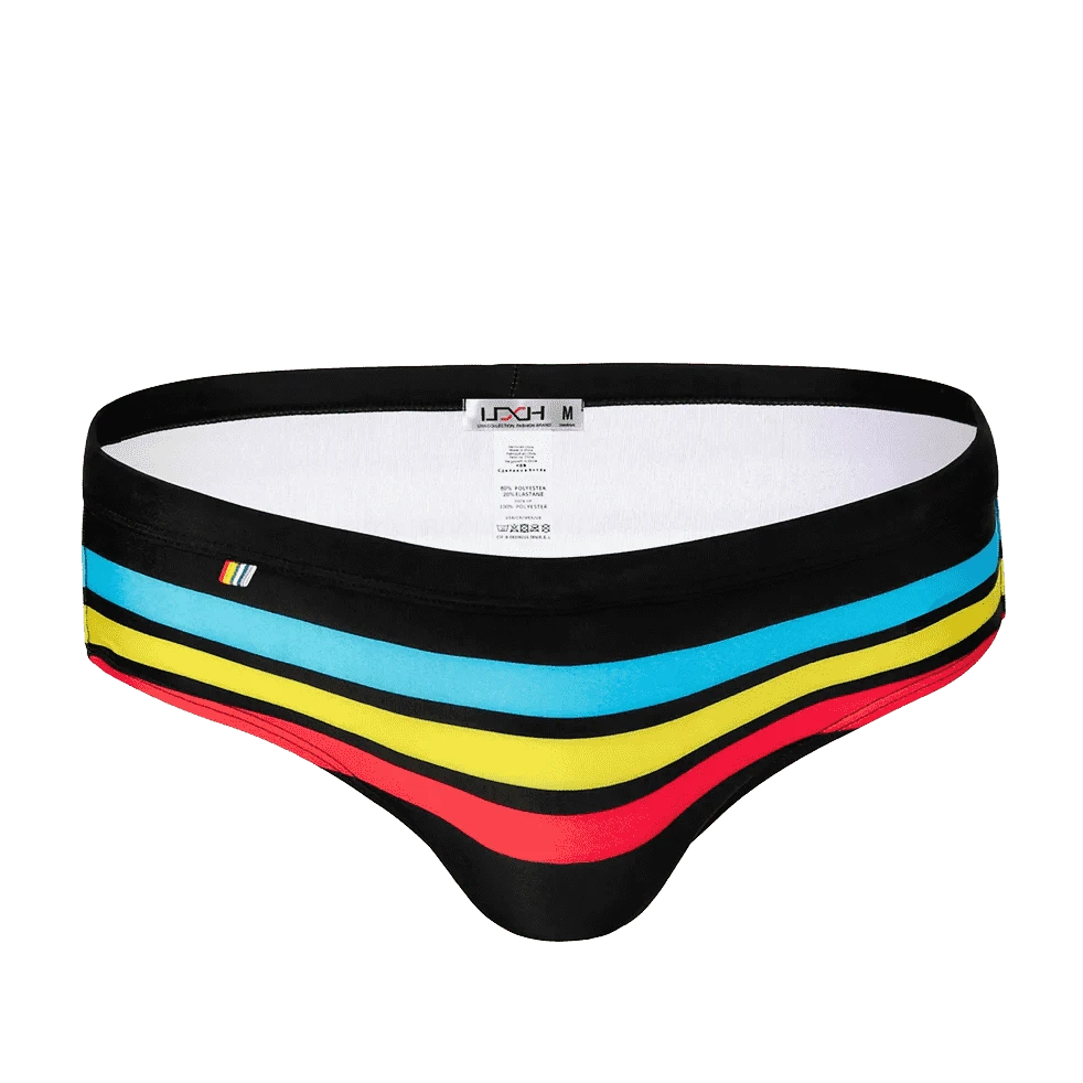Vibrant Stripes Swim Briefs - YK042 - YDressup