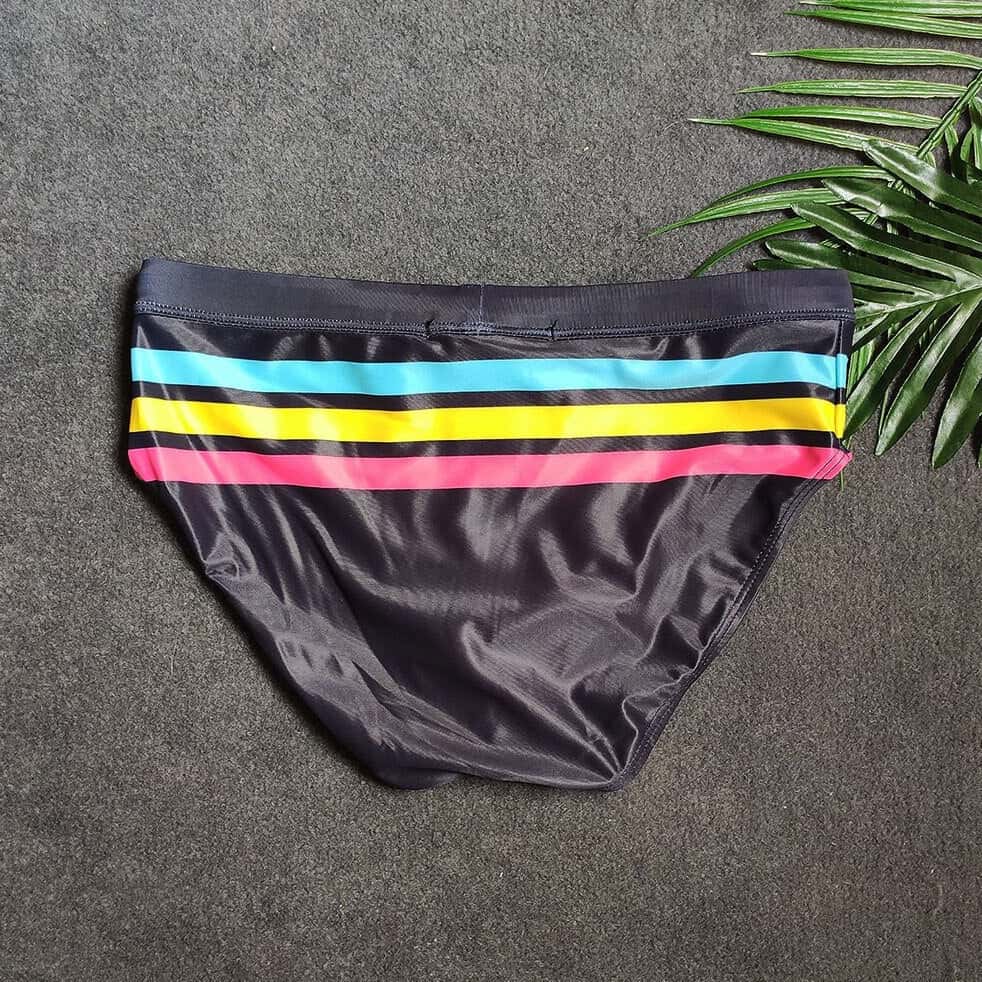 Vibrant Stripes Swim Briefs - YK042 - YDressup