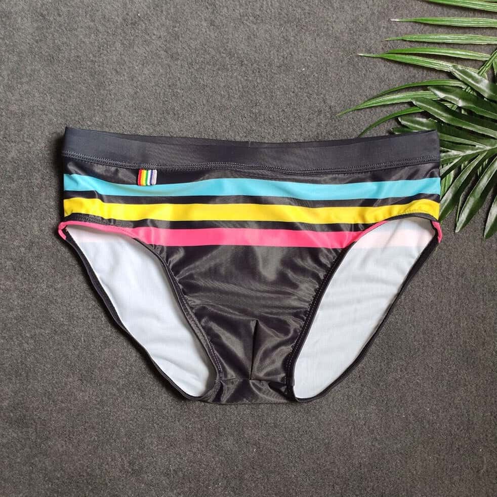 Vibrant Stripes Swim Briefs - YK042 - YDressup