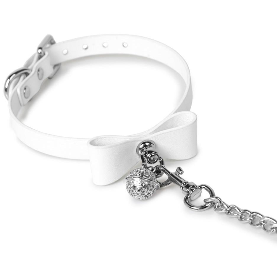 Adjustable PU Leather Training Choker with Palace Bell - PJ035